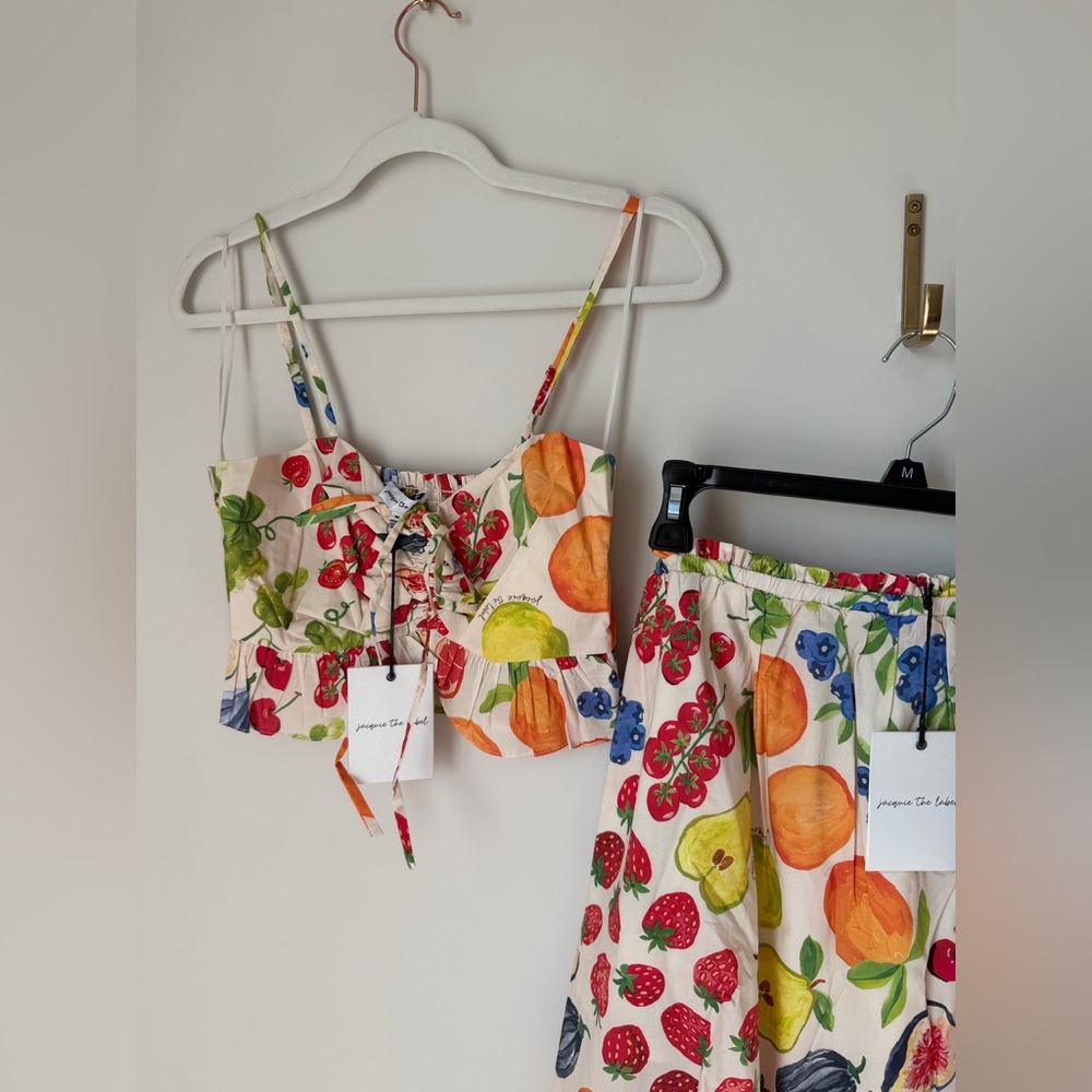 Jacquie the label Cream Fruit Crop Top & Maxi Skirt Set - Picture 3 of 7
